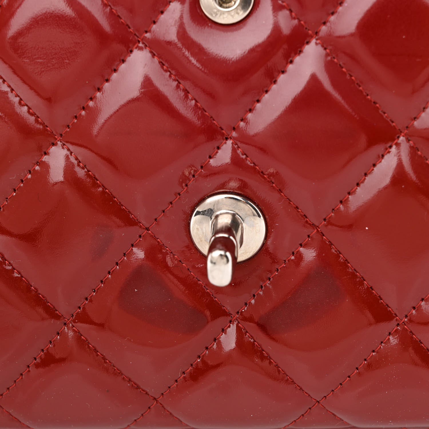 Chanel Patent Quilted Jumbo Double Flap Red 13 of 15