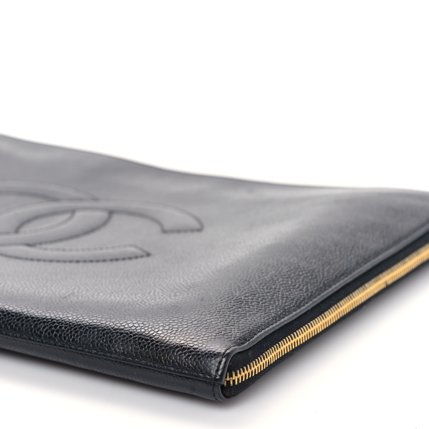 Chanel Caviar Large Timeless CC Cosmetic Pouch Clutch Black 10 of 11