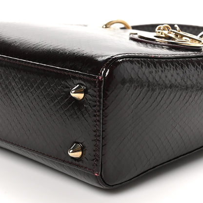 Christian Dior Snakeskin Small Lady Dior Burgundy 9 of 9