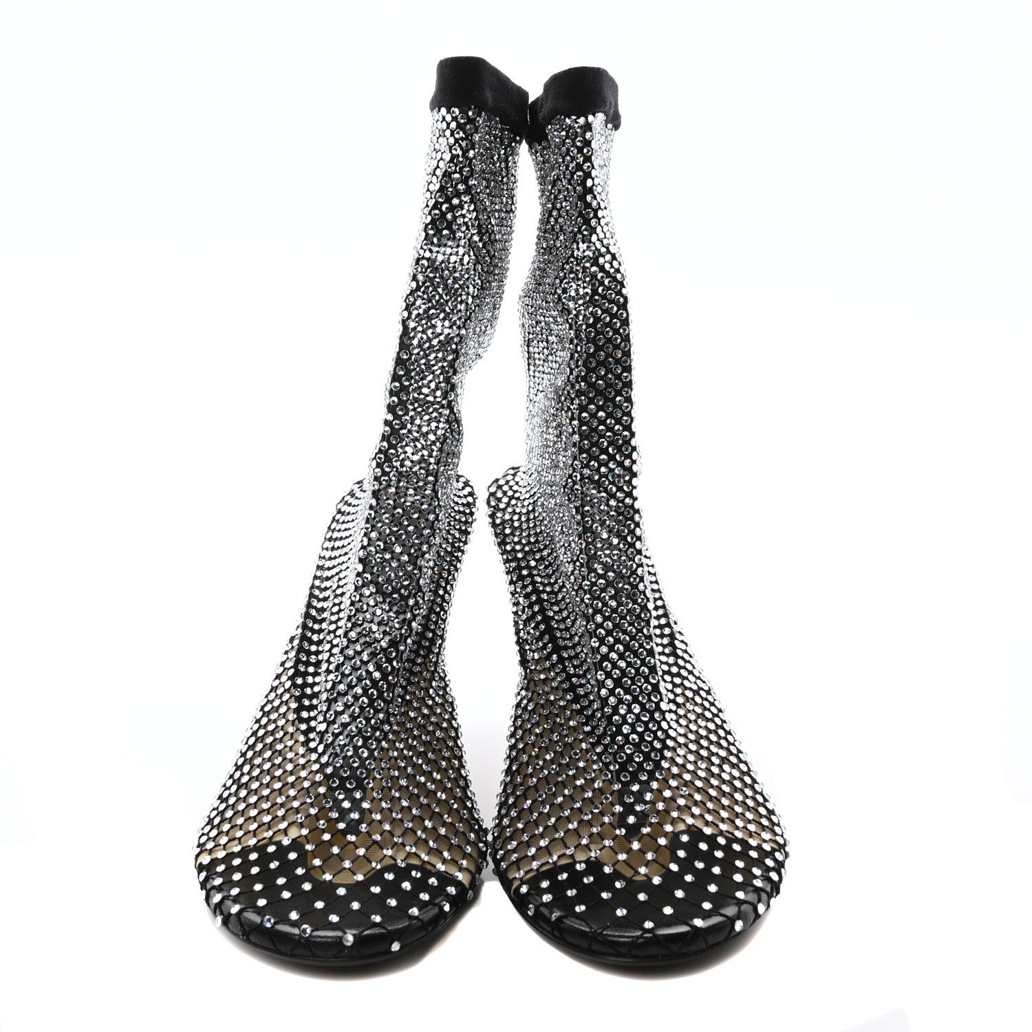 Balenciaga Fishnet Strass Embroidered 110mm Pumps 39 Black 3 of 8