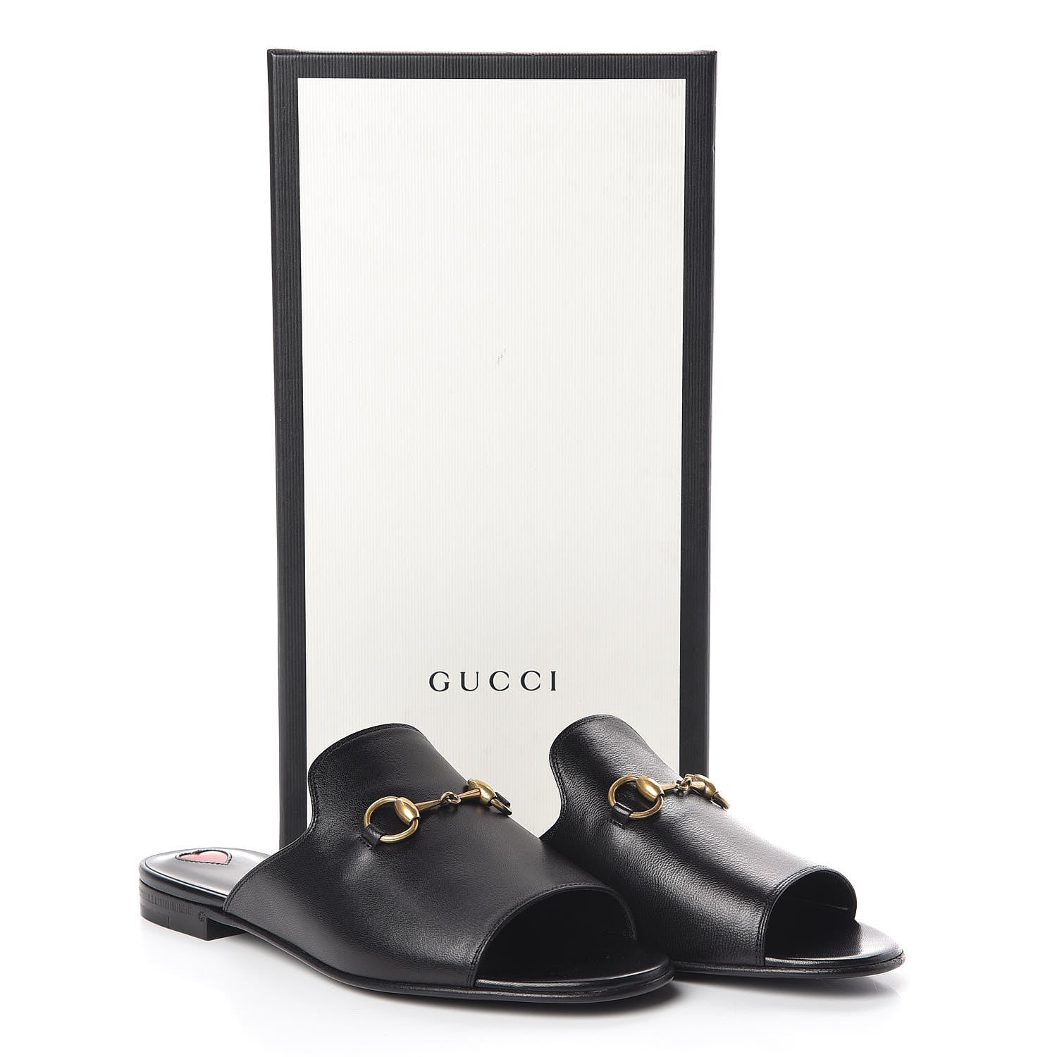 Gucci Malaga Kid Horsebit Slide Sandals 35.5 Black 8 of 8