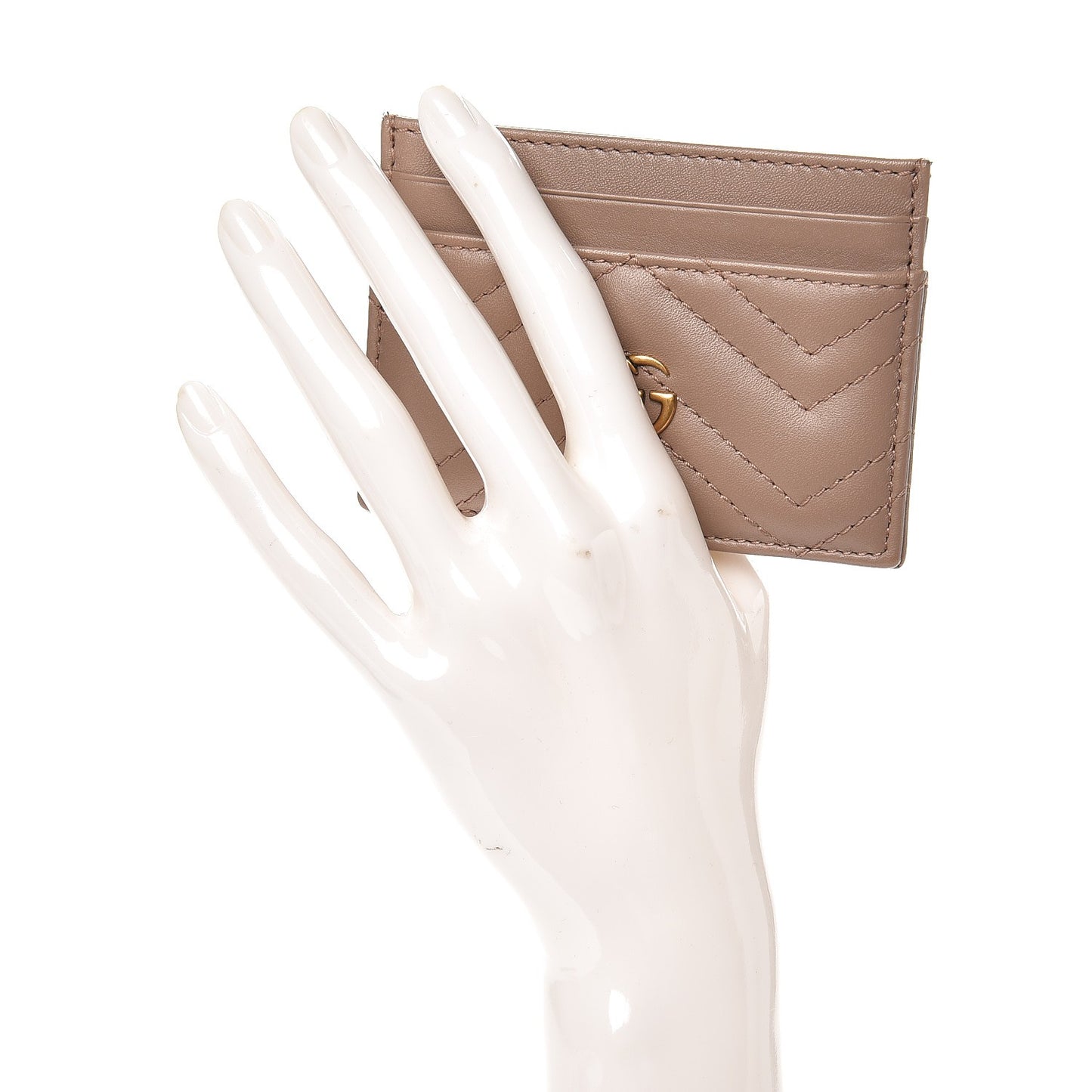 Calfskin Matelasse GG Marmont Card Holder Porcelain Rose