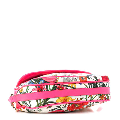 Gucci Canvas Flora Floral Shoulder Bag White Fuchsia Fluo 4 of 10