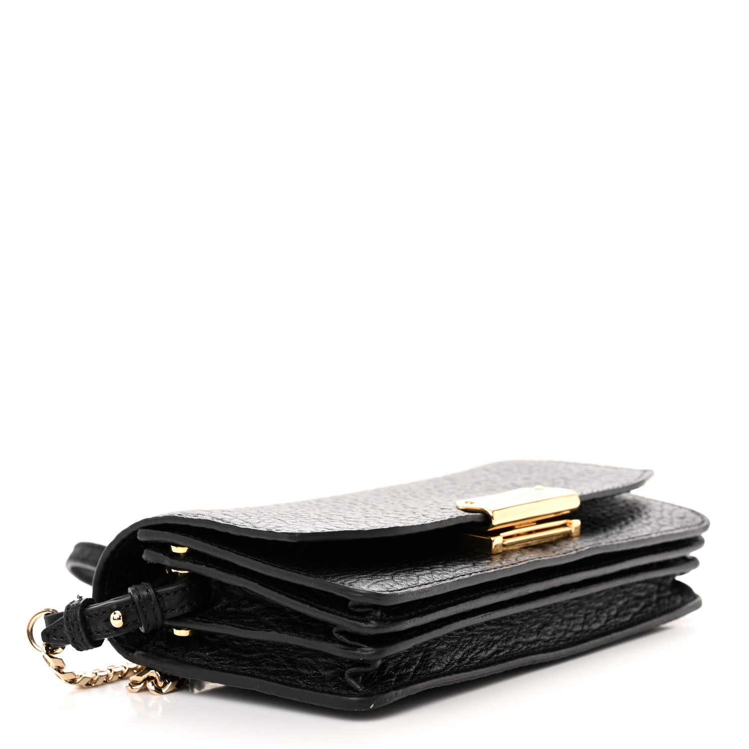 Burberry Signature Grain Small Madison Chain Clutch Black 4 of 11