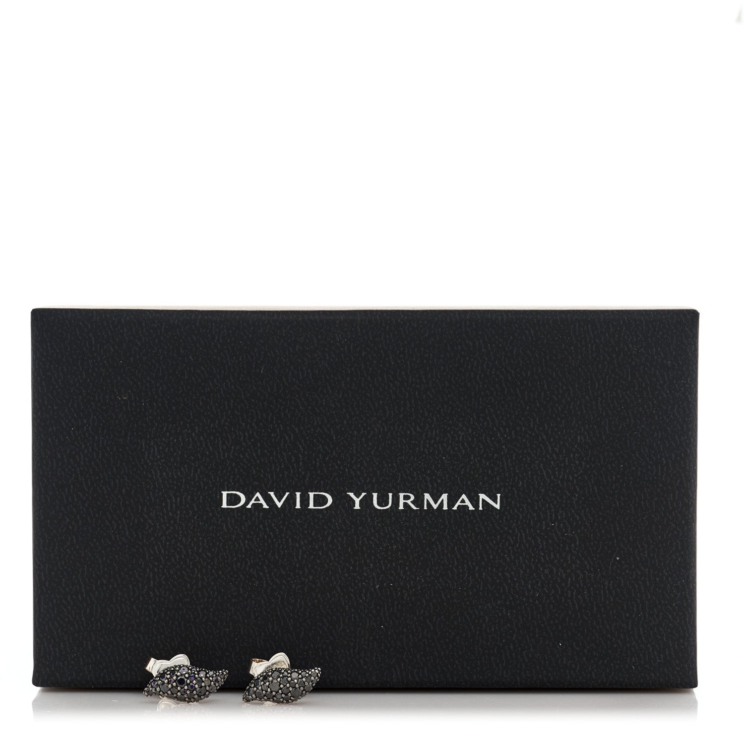 David Yurman Sterling Silver Black Diamond Flute Earrings 5 of 5