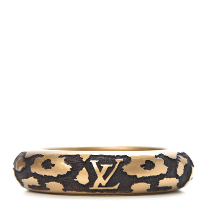 Louis Vuitton Lacquer Wood Leomonogram Bangle Bracelet Gold 1 of 6