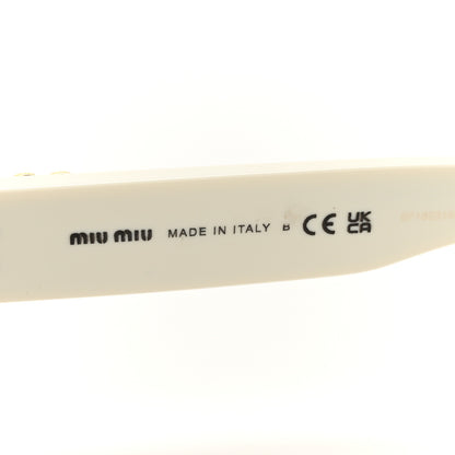 Miu Miu Acetate Oval Sunglasses SMU 06Z White 6 of 8