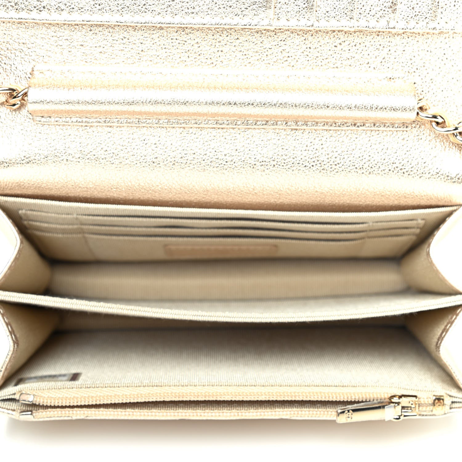 Chanel Metallic Lambskin Quilted Mini Wallet On Chain WOC Gold 4 of 4