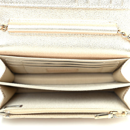 Chanel Metallic Lambskin Quilted Mini Wallet On Chain WOC Gold 4 of 4