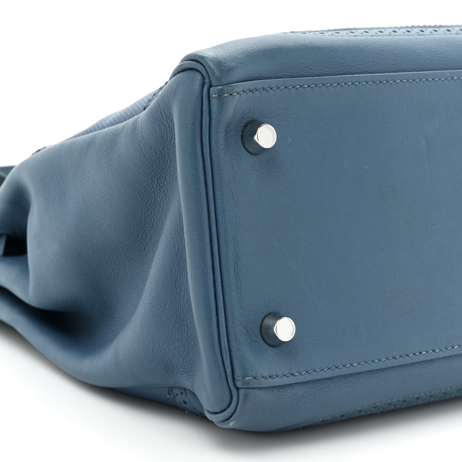 Hermes Swift Grain d'H Ghillies Kelly 35 Bleu Izmir 9 of 15