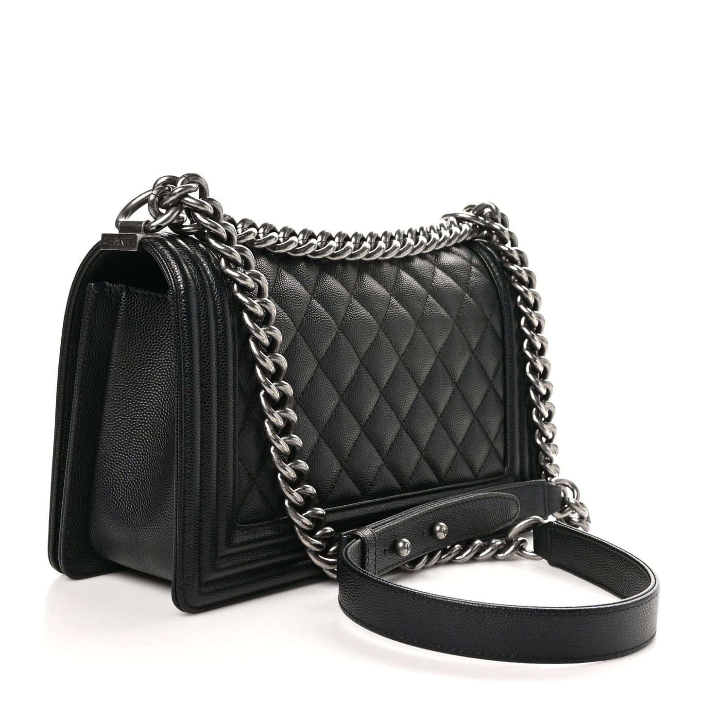 Caviar Quilted Medium Boy Flap Black