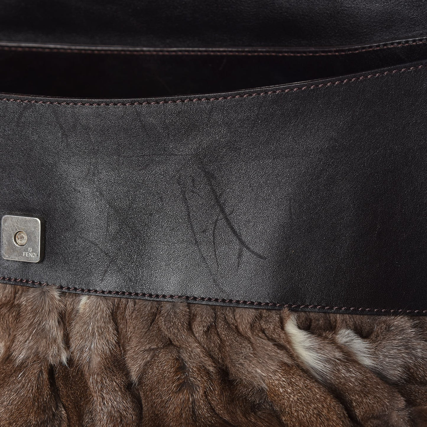 Rabbit Fur Large Chef Shoulder Bag