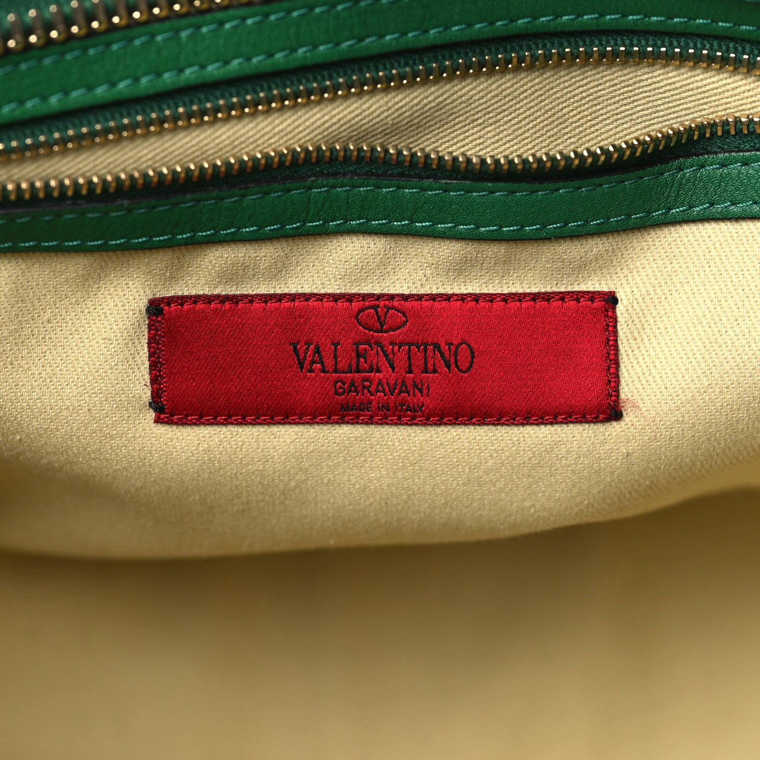 Valentino Garavani Vitello Rockstud Double Handle Tote Pop Green 6 of 11