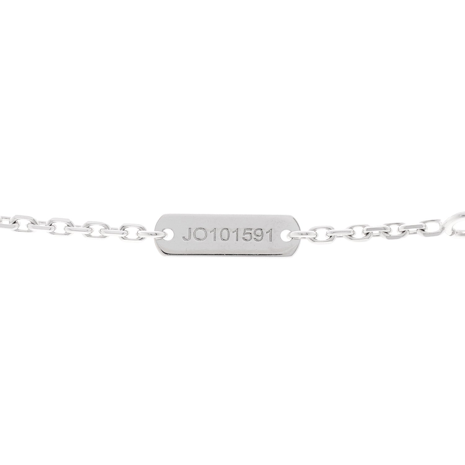 Van Cleef & Arpels 18K White Gold Chalcedony Vintage Alhambra Pendant Necklace 5 of 6