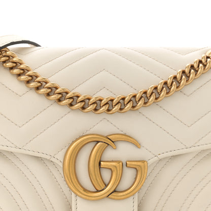 Gucci Calfskin Matelasse Small GG Marmont Shoulder Bag White 8 of 13