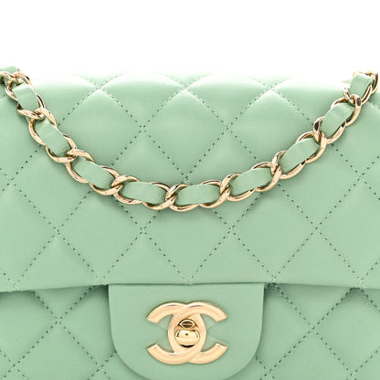 Chanel Lambskin Quilted Mini Rectangular Flap Light Green 8 of 10