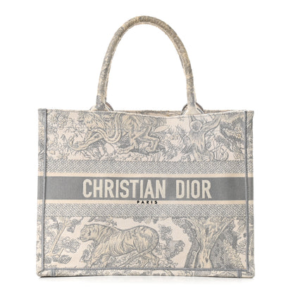 Christian Dior Canvas Embroidered Medium Dioriviera Toile De Jouy Book Tote Gray 1 of 17