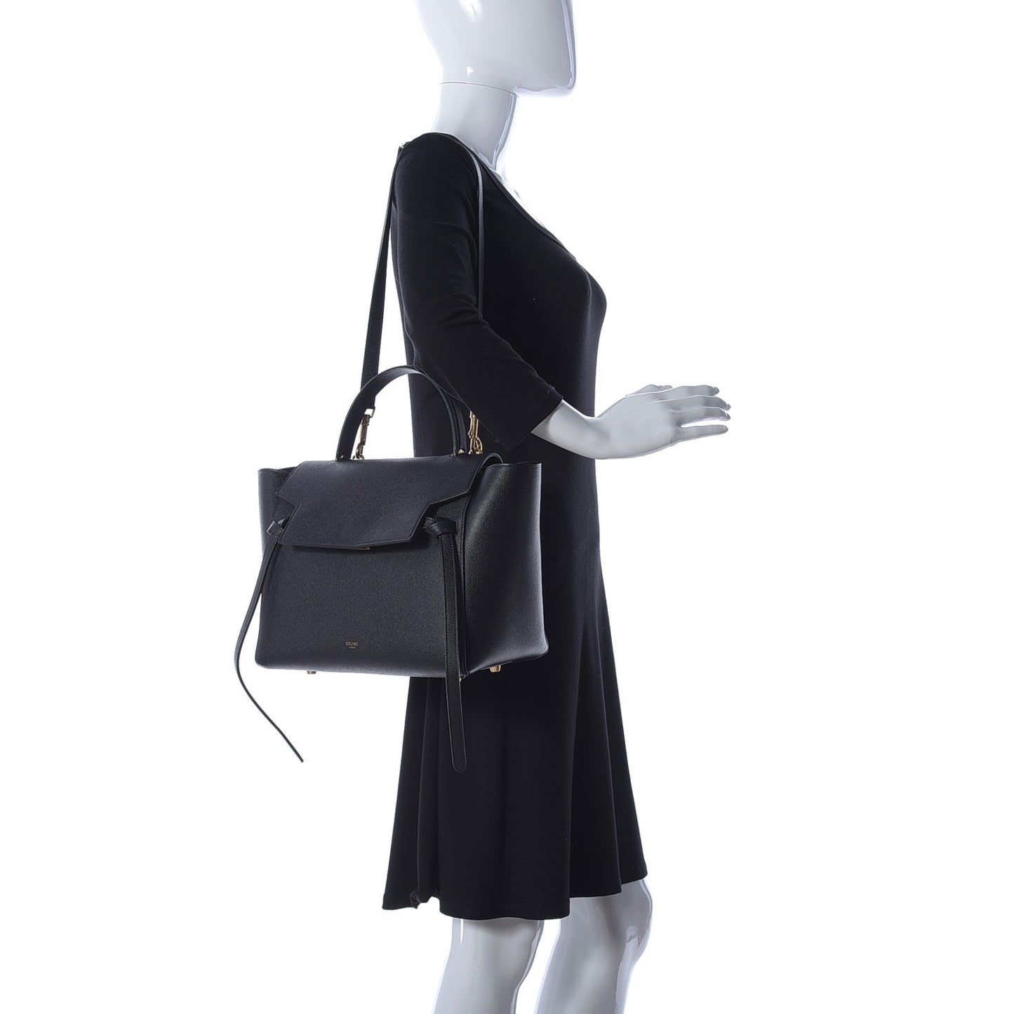 Grained Calfskin Small Belt Bag Black
