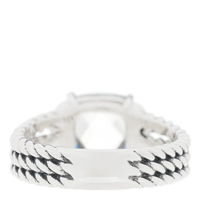 David Yurman Sterling Silver Diamond Prasiolite 10mm Petite Wheaton Ring 52 6 3 of 4