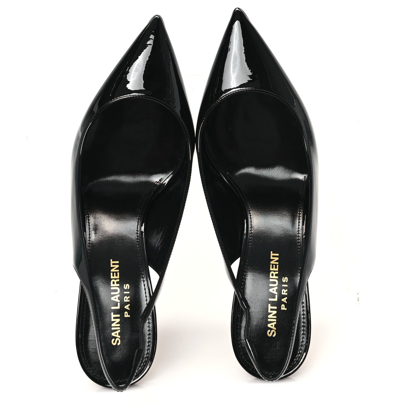 Patent Opyum 85 Slingback Pumps 36 Black Gold