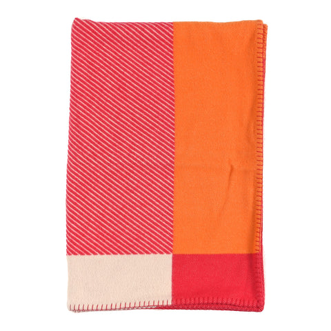 Wool Cashmere H Riviera Blanket Terracotta