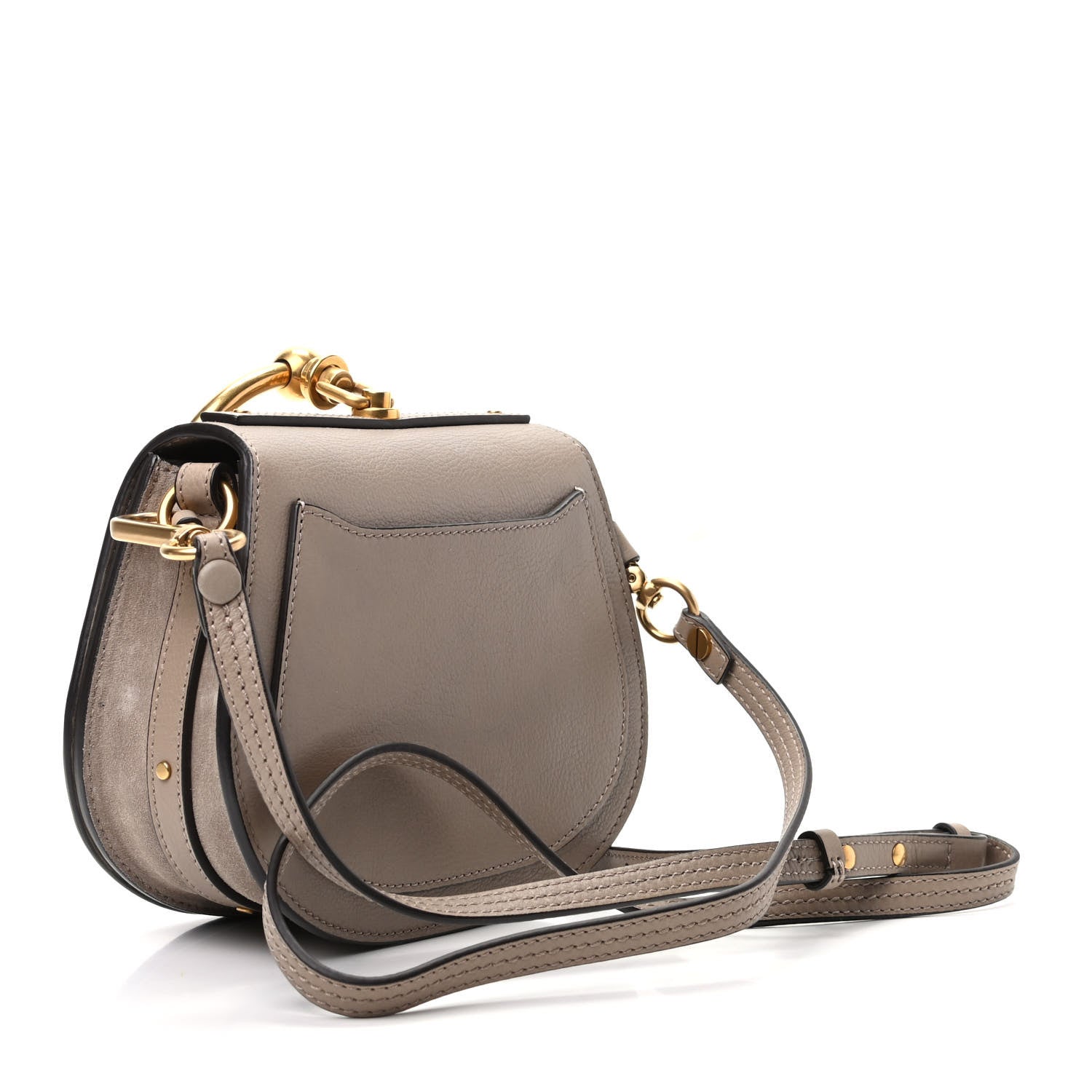 Chloe Calfskin Suede Small Nile Bracelet Bag Motty Grey 3 of 9