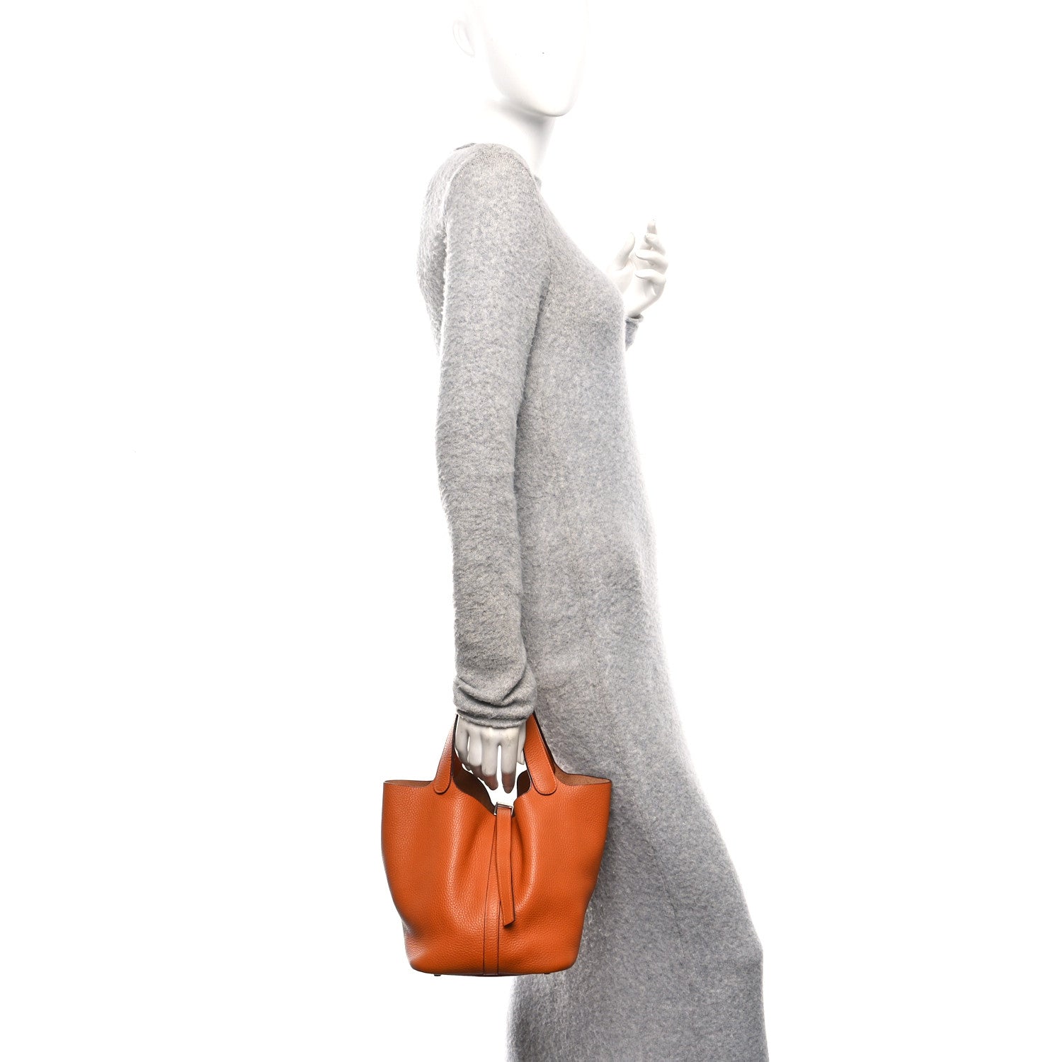 Hermes Taurillon Clemence Picotin 22 MM Orange 2 of 11