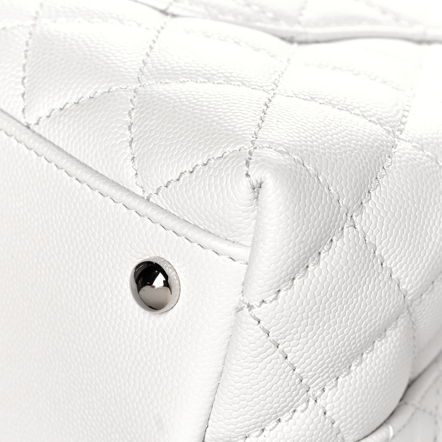 Chanel Caviar Quilted Small Coco Handle Flap White 12 of 14