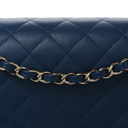 Chanel Caviar Quilted Jumbo Double Flap Navy Blue 7 of 10