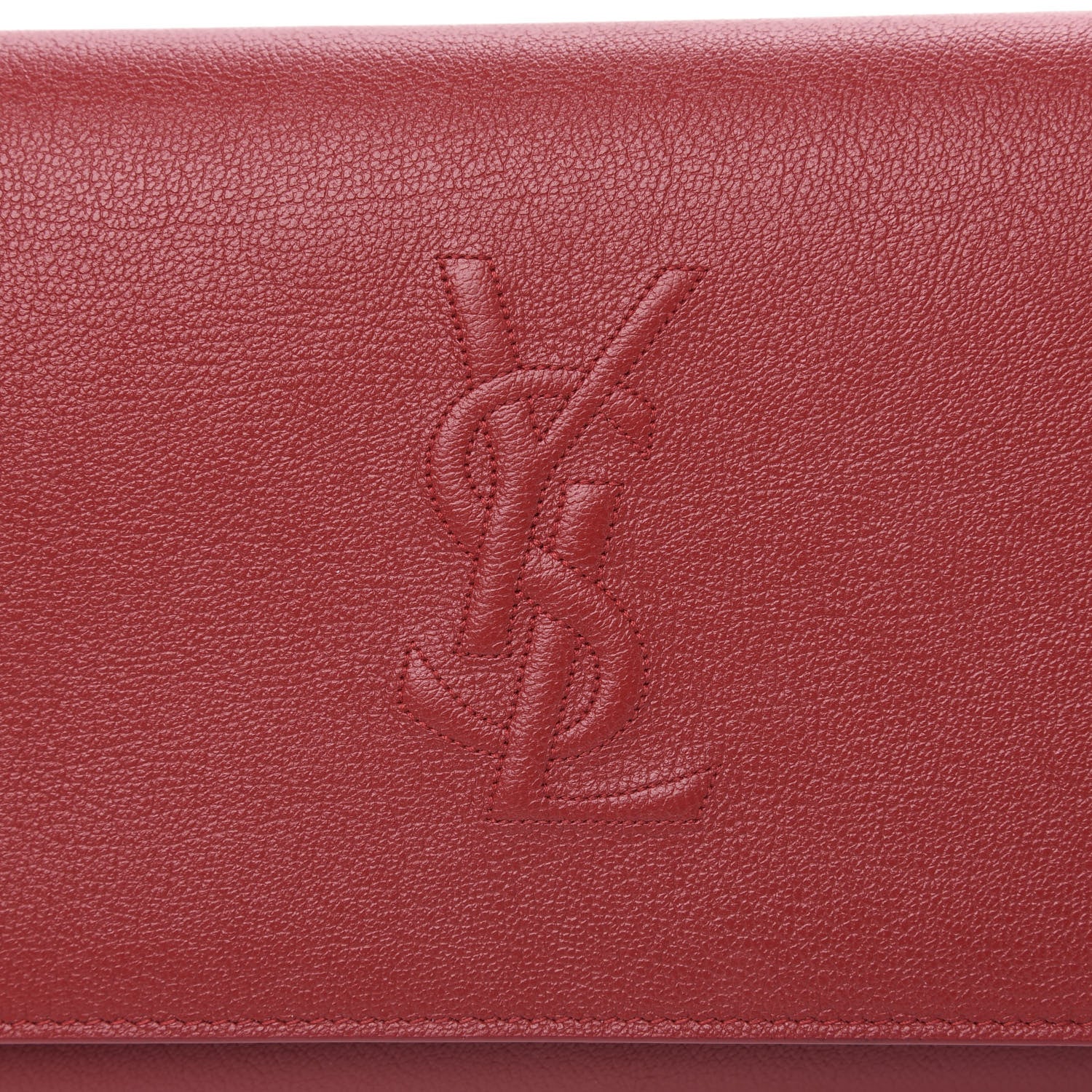 Saint Laurent Calfskin Belle de Jour Chain Clutch Rouge Orient 11 of 11