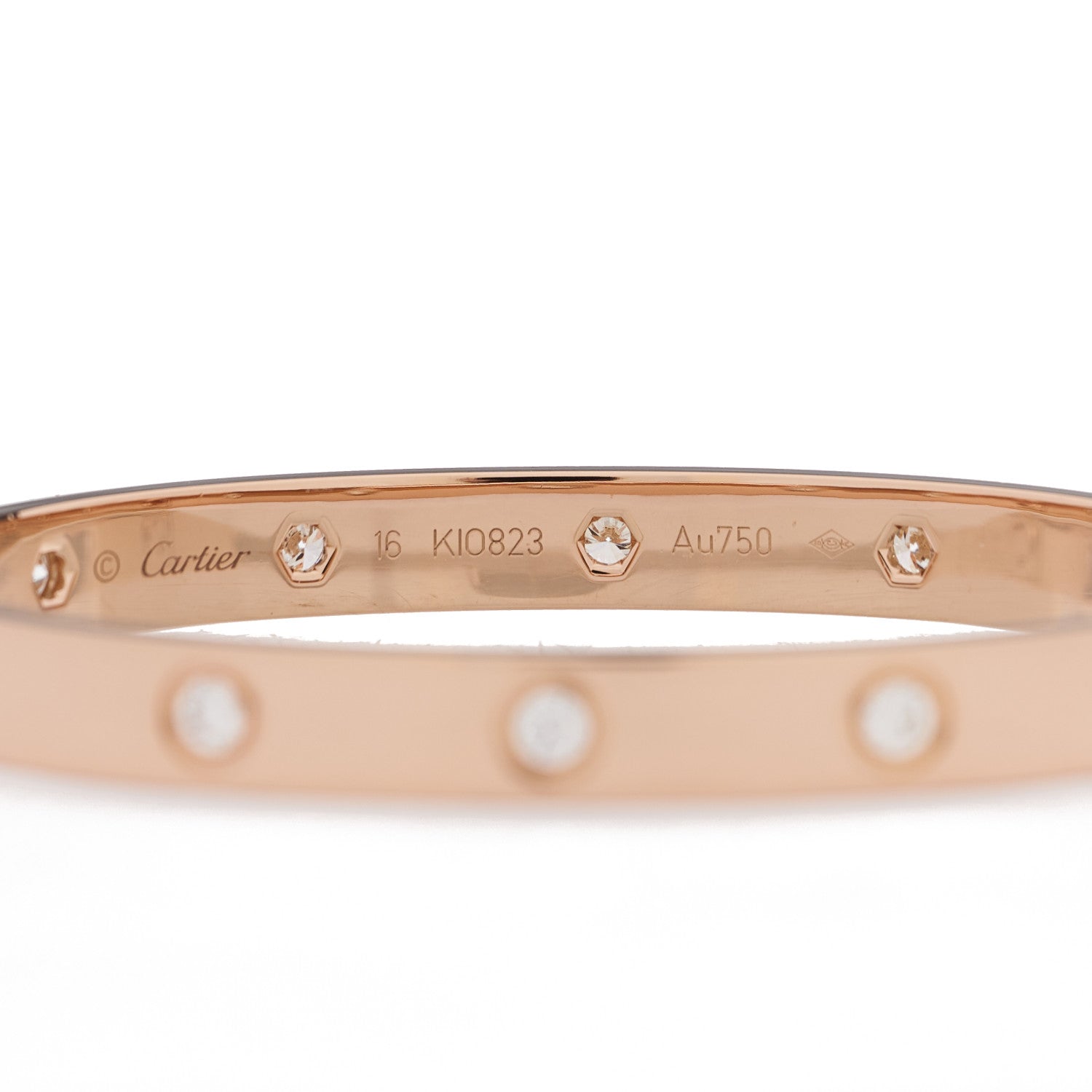 Cartier 18K Pink Gold 10 Diamond LOVE Bracelet 16 3 of 8