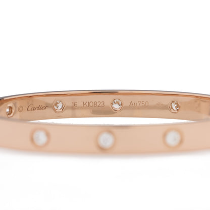 Cartier 18K Pink Gold 10 Diamond LOVE Bracelet 16 3 of 8