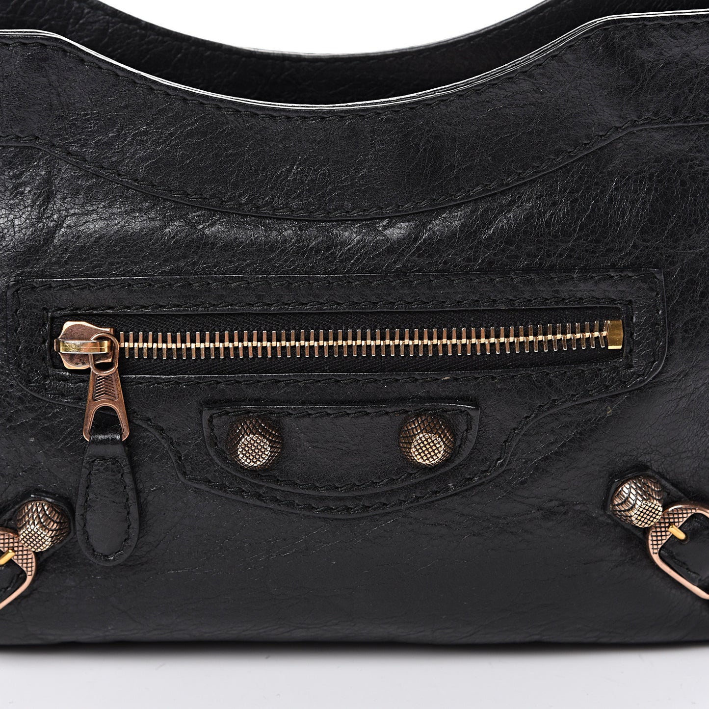 Agneau Giant 12 Rose Gold Hardware Hip Black