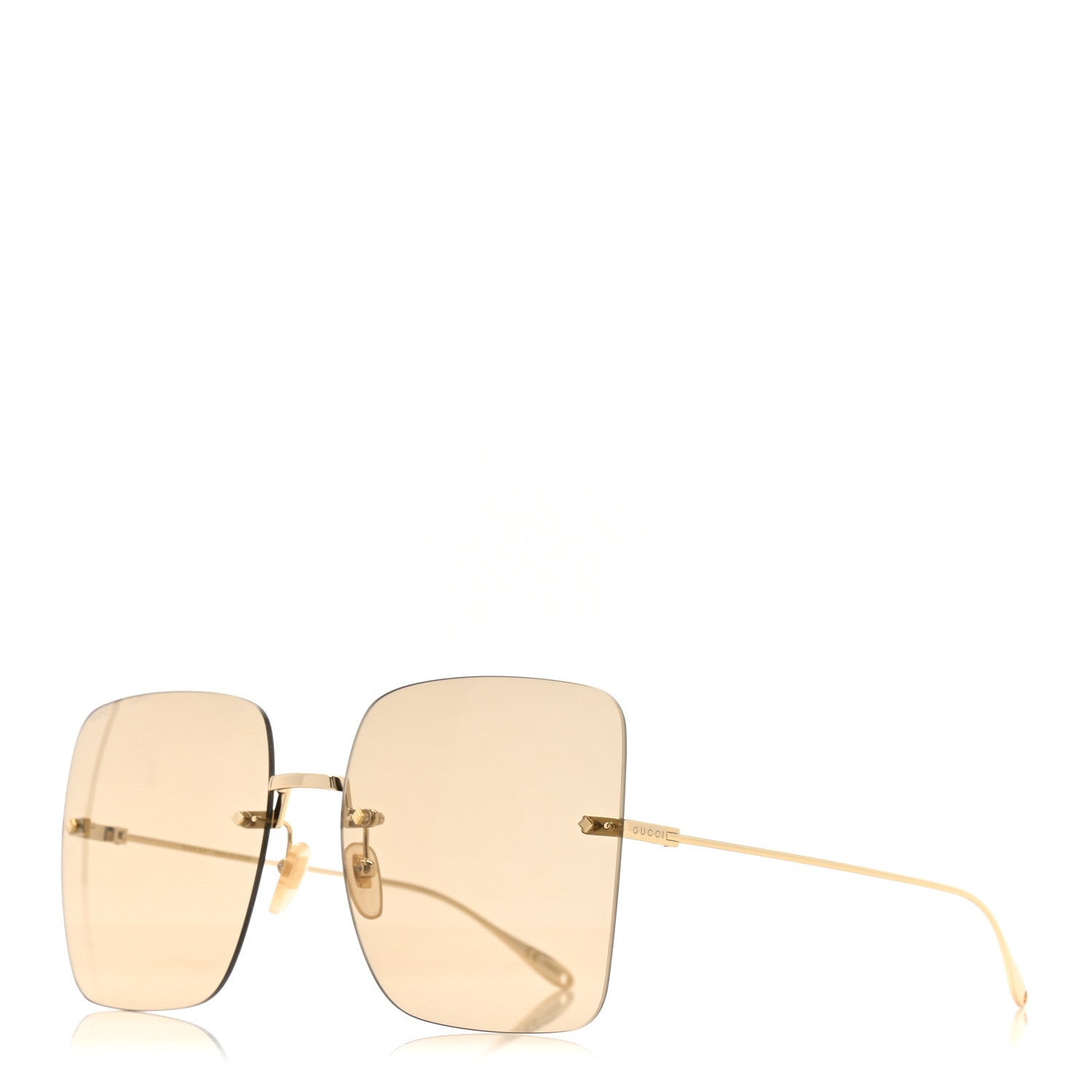 Gucci Acetate Detachable Charm Square Frame Sunglasses GG1147S Gold 1 of 8