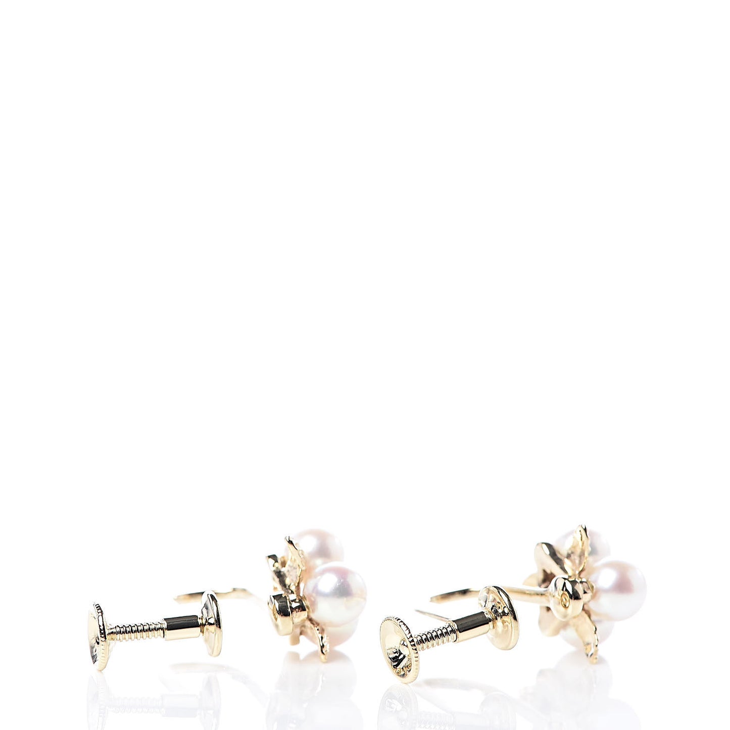 14K Yellow Gold Akoya Pearl 4.5mm Screw Back Earrings