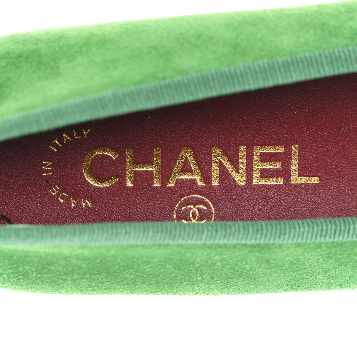 Suede Patent Cap Toe CC Ballerina Flats 36.5 Green