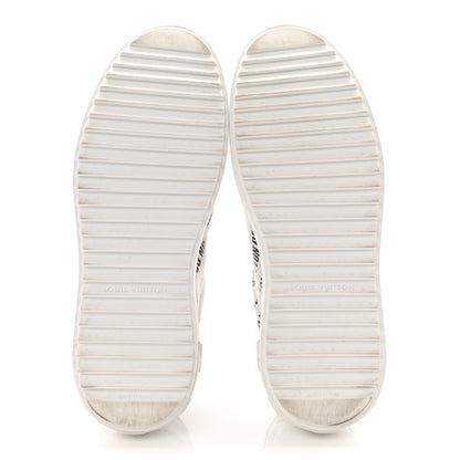 Louis Vuitton Calfskin Printed Time Out Trainer Sneakers 37 White 6 of 10