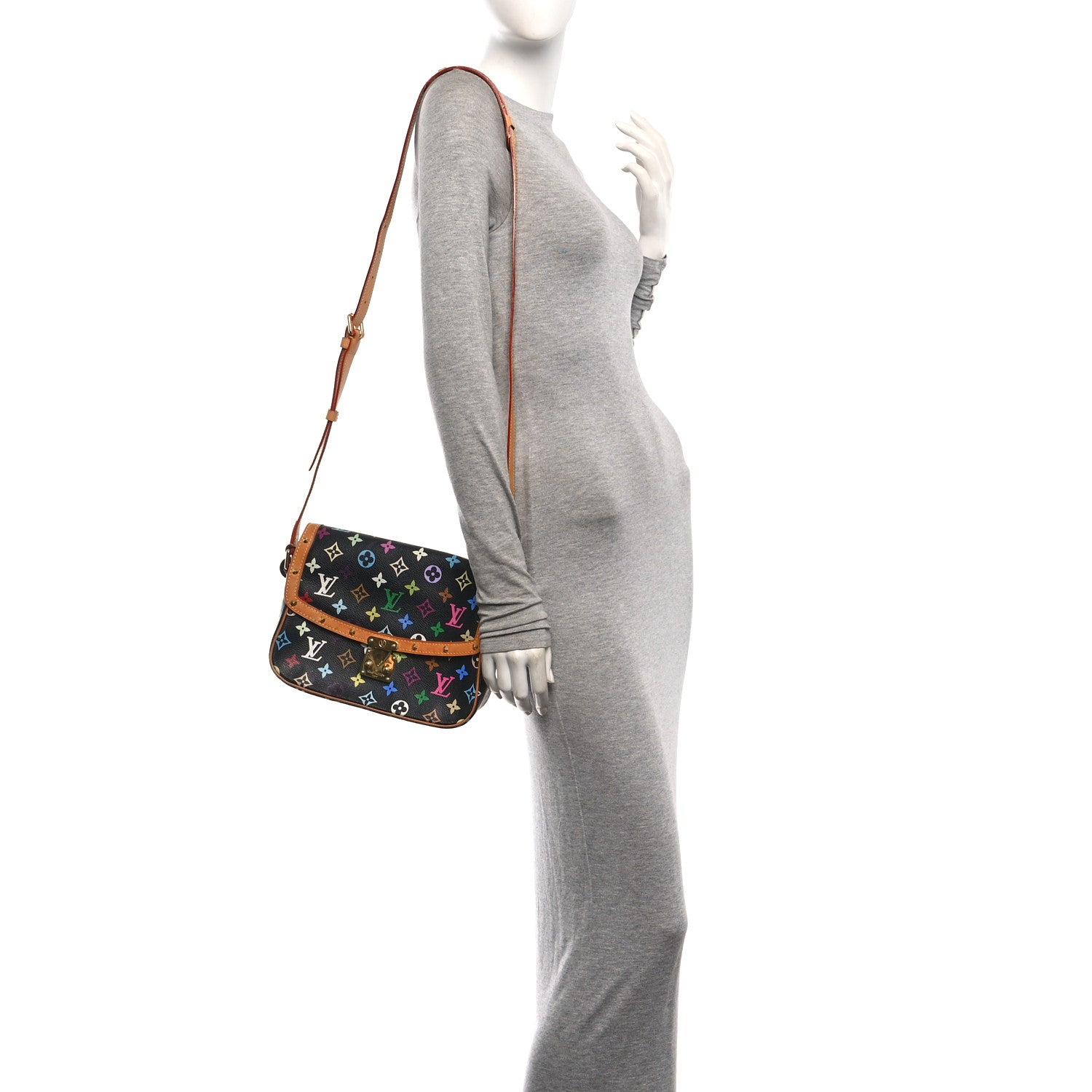 Louis Vuitton Monogram Multicolor Sologne Black 2 of 10