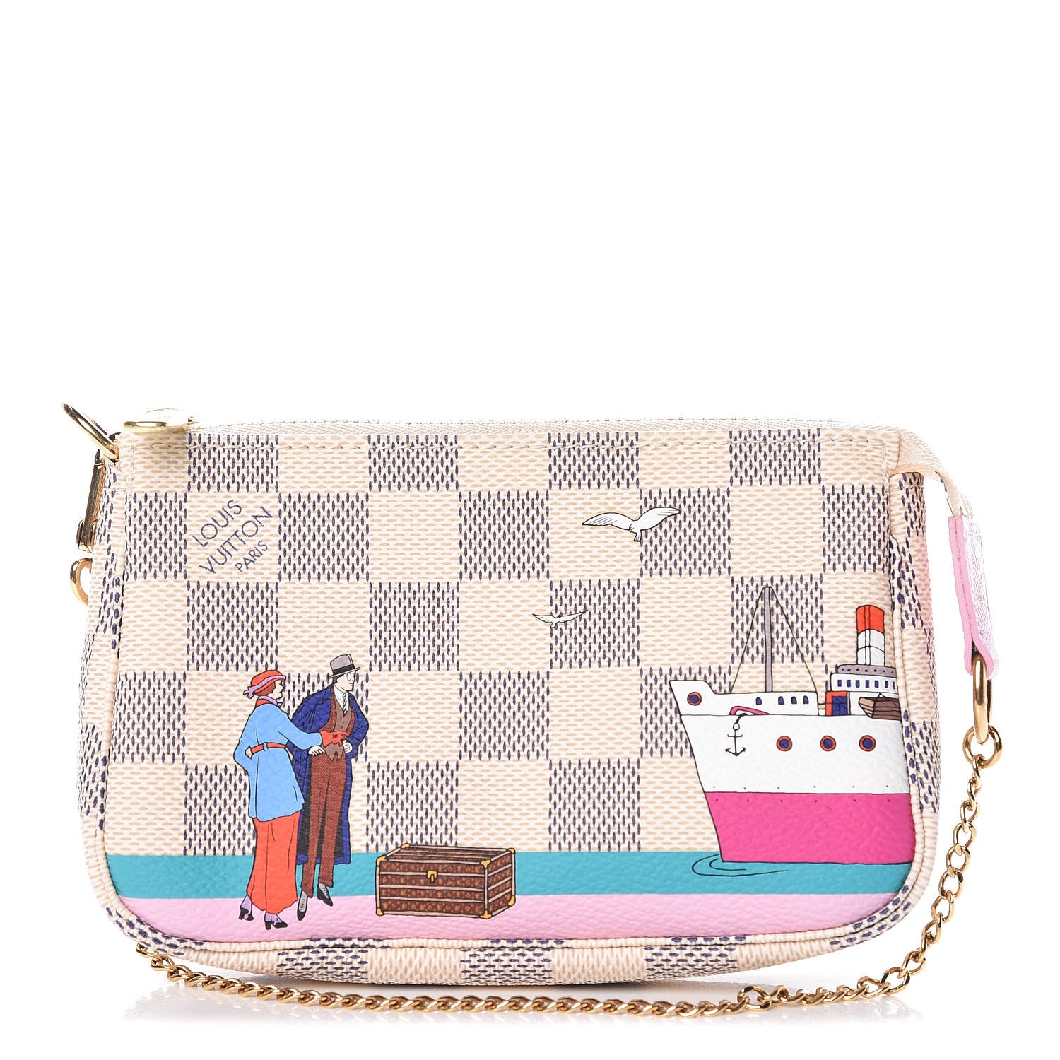 Louis Vuitton Damier Azur 2016 Christmas Animation Mini Pochette Accessories 1 of 9