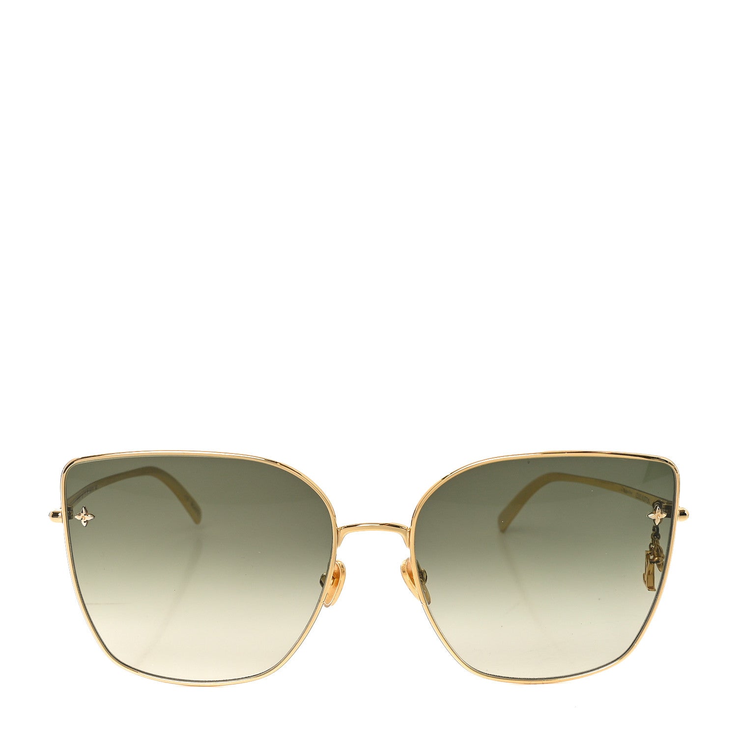 Louis Vuitton Metal LV Charm Cat Eye Sunglasses Z1720U Gold 2 of 8