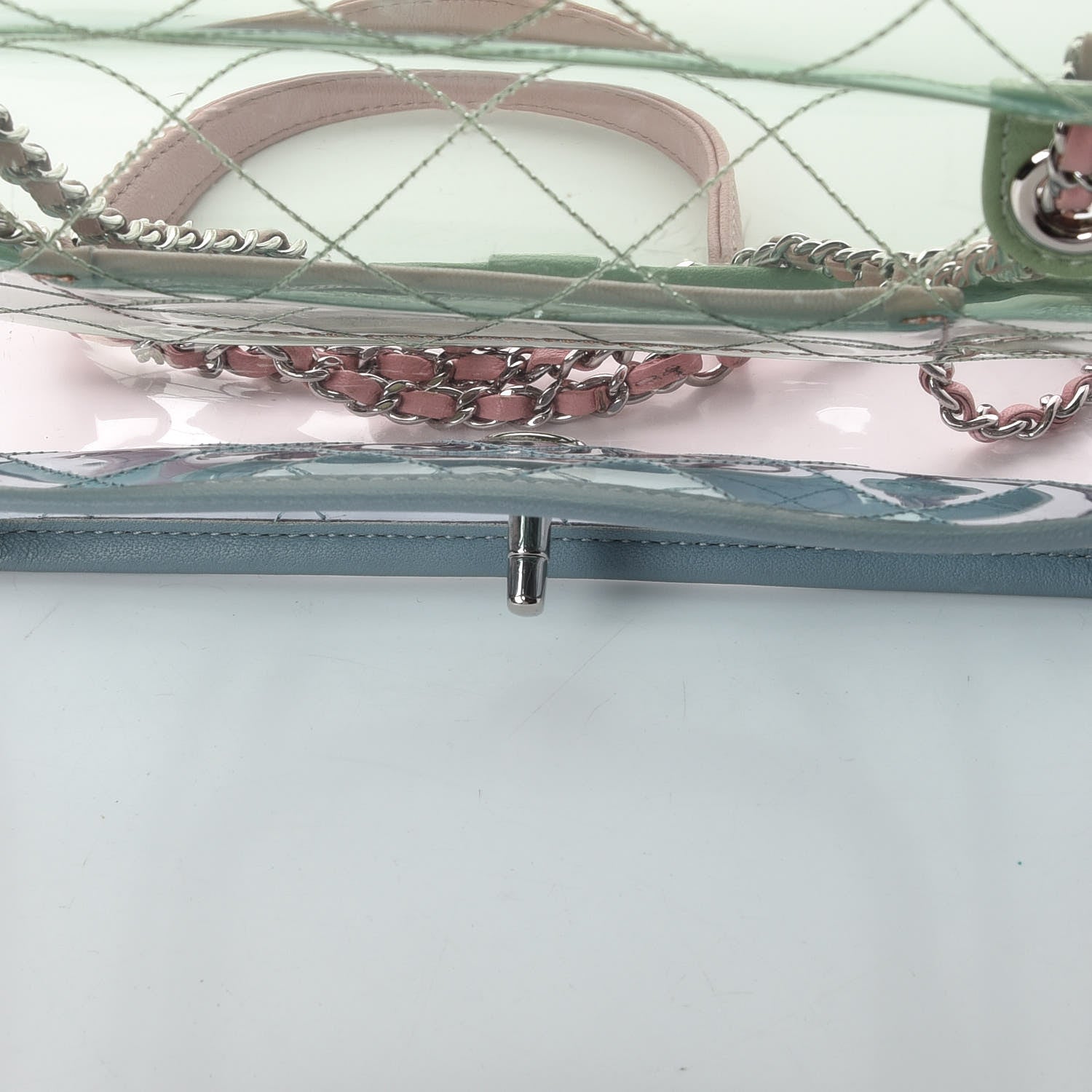 Chanel Lambskin PVC Quilted Mini Coco Splash Flap Blue Green 13 of 15
