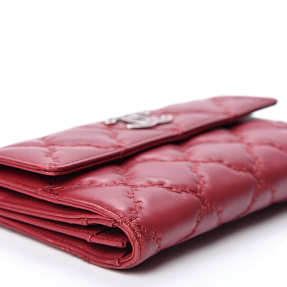 Chanel Calfskin Double Stitch Hamptons Flap Wallet Red 8 of 10