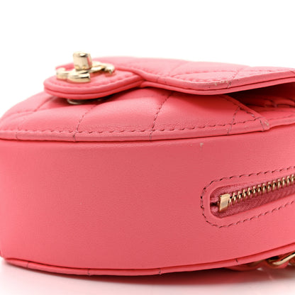 Chanel Lambskin Quilted CC In Love Heart Waist Belt Bag With Chain Pink 10 of 13