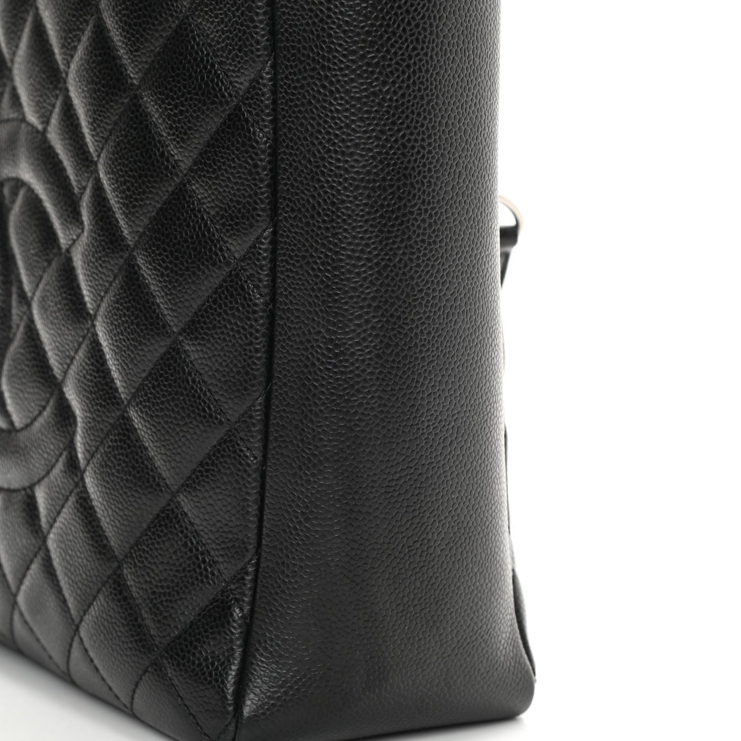 Caviar Quilted Vertical Grand Shopping Tote GST Black