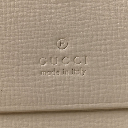Gucci GG Supreme Monogram Azalea Calfskin Horsebit 1955 Card Case Wallet Beige Ebony Mystic White 6 of 8