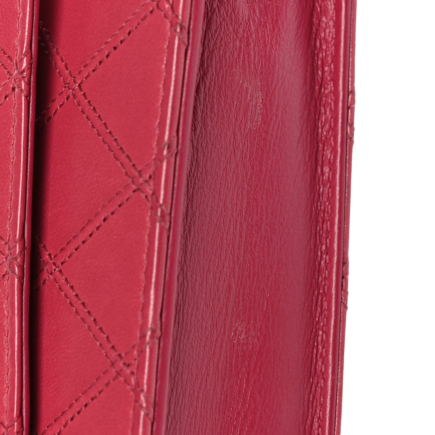 Lambskin Diamond Stitched Wallet On Chain WOC Pink
