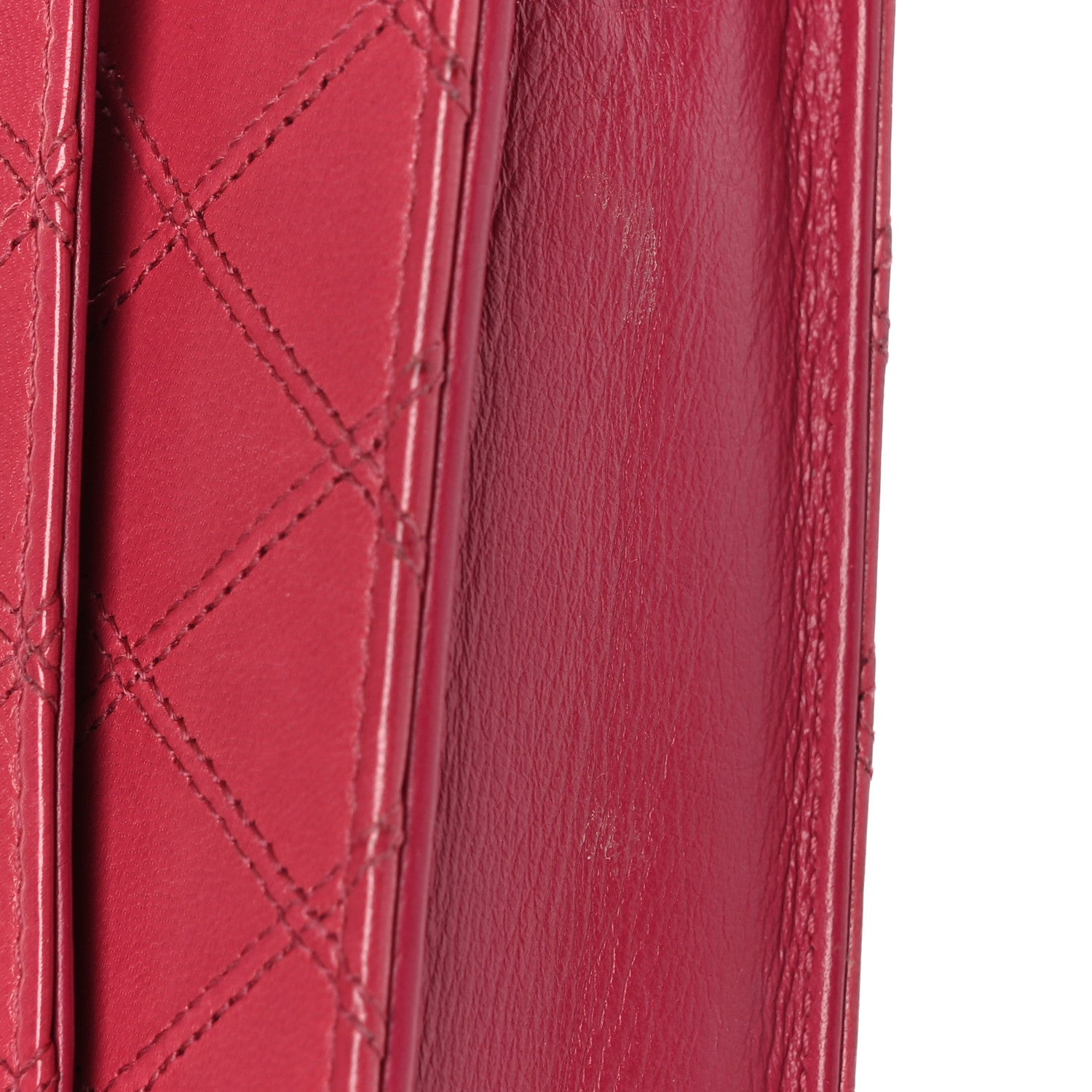 Chanel Lambskin Diamond Stitched Wallet On Chain WOC Pink 11 of 12