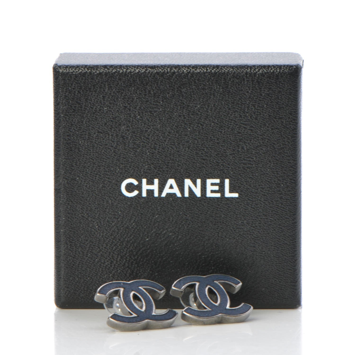 Chanel Lambskin CC Earrings Marine 6 of 6