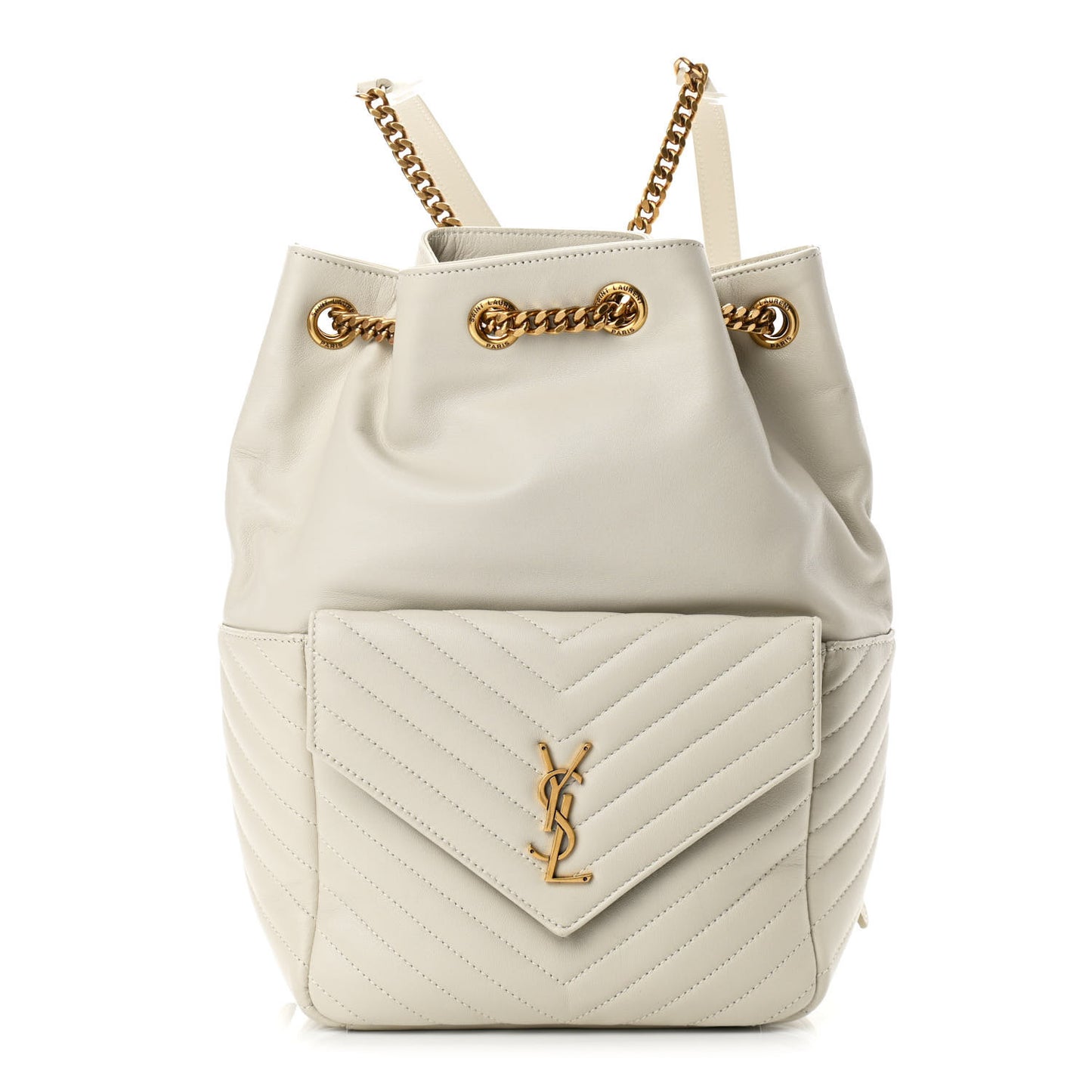 Lambskin Matelasse Monogram Joe Backpack Cream