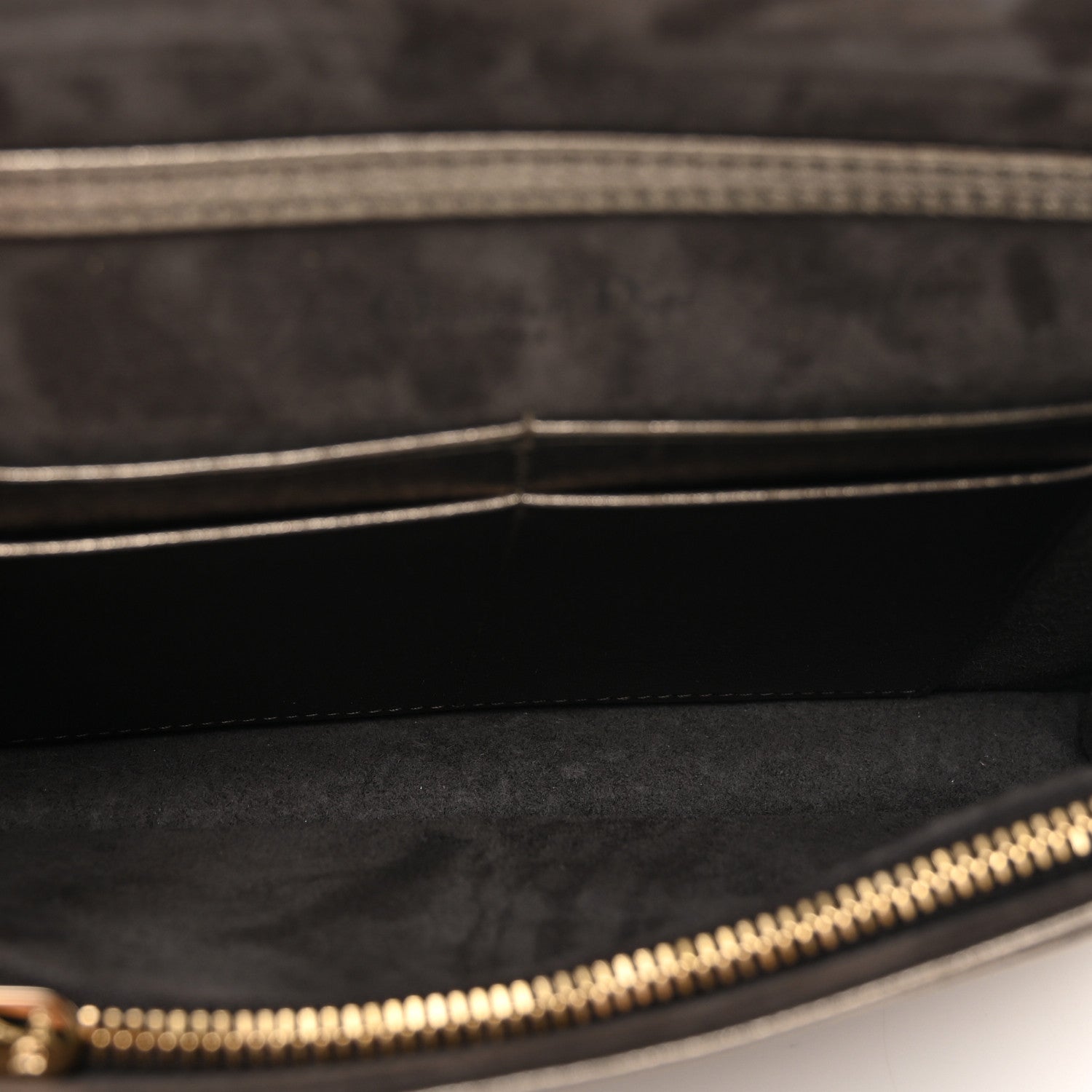 Christian Dior Metallic Calfskin Diorama Wallet on Chain Pouch Black Gold 6 of 9